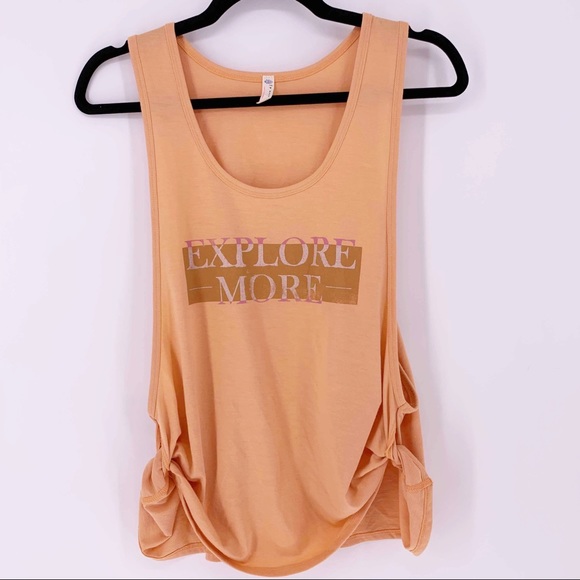 Free People Tops - Free People Movement graphic low side orange tank